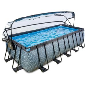 Bazén s krytom a pieskovou filtráciou Stone pool Exit Toys oceľová konštrukcia 540*250*122 cm šedý od 6 rokov