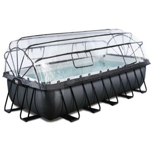 Bazén s krytom a pieskovou filtráciou Black Leather pool Exit Toys oceľová konštrukcia 540*250*122 cm čierny od 6 rokov
