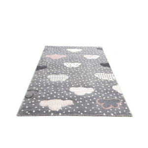 Detský sivý koberec Happy Clouds - Rôzne rozmery -: 160x230 cm