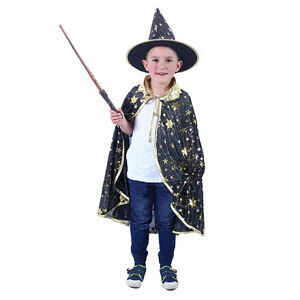 Rappa Detský plášť čierny s klobúkom čarodejnice