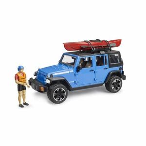 Bruder Jeep Wrangler Rubicon, modrý + figúrka, kajak