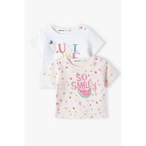 Dojčenské tričko s krátkym rukávom 2pack, Minoti, tulipán 2, Dievča - 74/80 | 9-12m