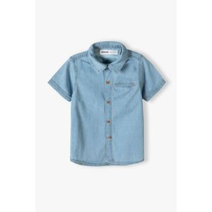 Chlapčenská džínsová košeľa s krátkym rukávom, Minoti, horizont 7, Boy - 122/128 | 7/8let