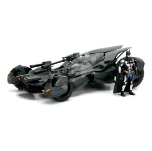 Autíčko Batmobil Justice League Jada kovové s otvárateľným kokpitom a figúrka Batman dĺžka 22,5 cm 1:24