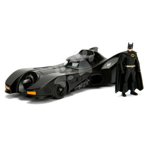 Autíčko Batman 1989 Batmobile Jada kovové s posuvným kokpitom a figúrkou Batmana dĺžka 22 cm 1:24