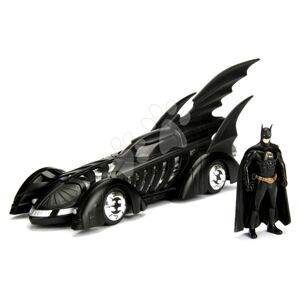 Autíčko Batman 1995 Batmobile Jada kovové s otvárateľným kokpitom a figúrkou Batmana dĺžka 27 cm 1:24