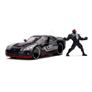 Autíčko Dodge Viper SRT10 Marvel Jada kovové s otvárateľnými časťami a figúrka Venom dĺžka 19 cm 1:24