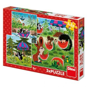 Dino puzzle Krtko a paraplíčko 3x55D