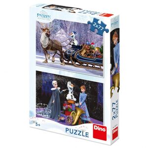 Dino puzzle WD Frozen: Vianoce 2x77D