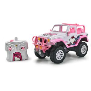 Autíčko na diaľkové ovládanie RC Jeep Wrangler Hello Kitty Jada ružové s nálepkami dĺžka 30 cm 1:16 od 6 rokov