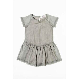 Šaty dievčenské s krátkym rukávom, riasená sukňa, Minoti, ROSEWOOD 6, šedá - 98/104 | 3/4let
