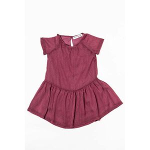 Šaty dievčenské s krátkym rukávom, riasená sukňa, Minoti, ROSEWOOD 6, červená - 152/158 | 12/13let