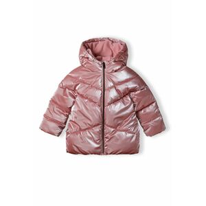 Dievčenský prešívaný kabát Puffa s kožušinovou podšívkou, Minoti, 16coat 21, ružový - 104/110 | 4/5let