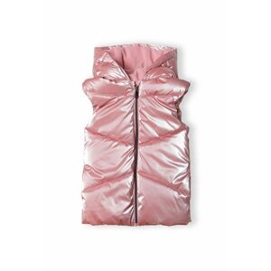Puffa dievčenská prešívaná vesta s kožušinovou podšívkou, Minoti, 16gilet 3, ružová - 104/110 | 4/5let