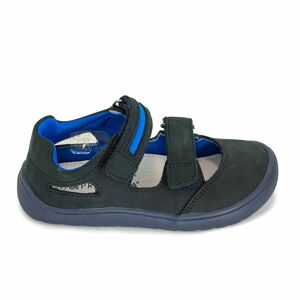 Chlapčenské sandále Barefoot PADY DENIM, protéza, tmavomodré - 24