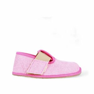 Dievčenské papuče Barefoot Pegres, BF01 textil, ružová - 30