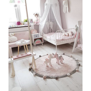 Detský prateľný koberec Bubbly Soft Pink Ø 120 Cm