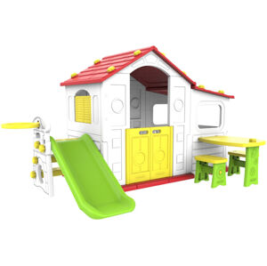 RAMIZ Záhradný domček so šmykľavkou, basketbalovým košom a stolom ZOG.CHD-508