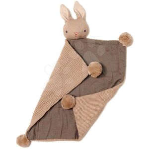 Zajačik pletený na maznanie Baby Threads Taupe Bunny Comforter ThreadBear hnedý z jemnej mäkkej bavlny od 0 mes