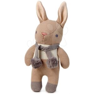 Bábika pletená zajačik Baby Threads Taupe Bunny Rattle ThreadBear 22 cm hnedá z jemnej mäkkej bavlny od 0 mes