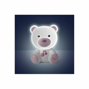 CHICCO Nočné svetielko hudobné Medvedík ružové 0m+