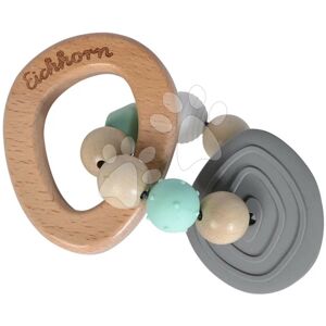 Drevená hrkálka Baby Pure Grasping Toy Eichhorn so silikónovým krúžkom od 3 mes EH5714