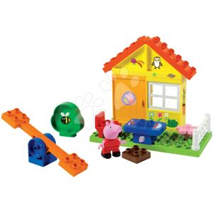 Stavebnica Peppa Pig Garden House PlayBig Bloxx BIG domček s posedením a hojdačkou 2 postavičky 26 dielov od 1,5-5 rokov