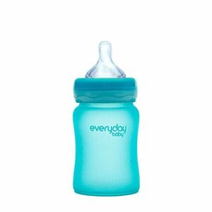 Everyday Baby fľaša sklo s teplotným senzorom 150 ml Turquoise