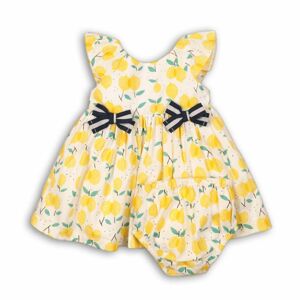 Šaty dievčenské s nohavičkami, Minoti, lemon 2, žlutá - 56/62 | 0-3m