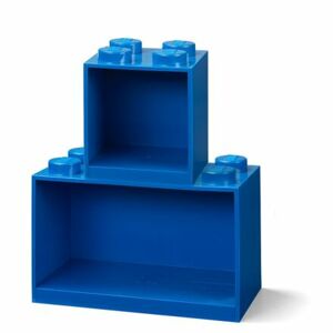LEGO Brick závesné police, set 2 ks - modrá