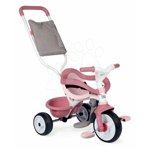 Trojkolka s opierkou Be Move Comfort Tricycle Pink Smoby s EVA kolesami a vodiaca tyč s taškou ružová od 10 mes