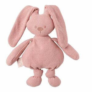 NATTOU Hračka pletená bavlněná zajíček Lapidou cuddly pink 36 cm