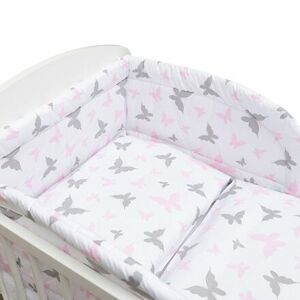 New Baby-3-dielne posteľné obliečky New Baby 100/135 cm biele motýle