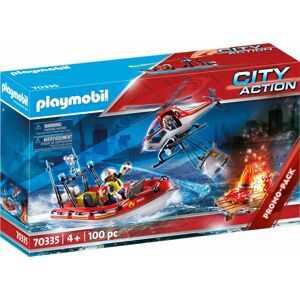 Playmobil Hasiči s helikoptérou a člunem