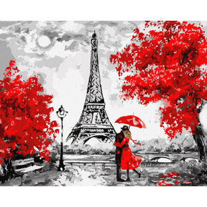 RAMIZ Maľba podľa čísel Rainy Paris 40x50 Plátno + farby + štetce