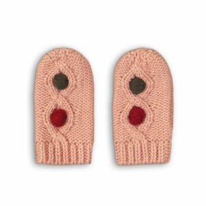 rukavice pletené, Minoti, DEER 17, růžová - 0-6m | 0-6m