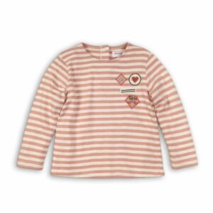 Tričko dievčenské bavlnené s dlhým rukávom, Minoti, TRIP 7, růžová - 68/80 | 6-12m