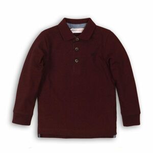 Tričko chlapčenské POLO bavlnené s dlhým rukávom, Minoti, PARTY 3, vínová - 80/86 | 12-18m