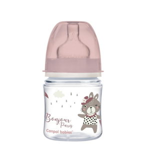 Antikoliková fľaša Canpol Babies Easy Start - Bonjour ružová, 120 ml