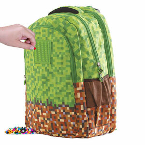 PIXIE CREW študentský batoh pre fanúšikov MINECRAFT zeleno-hnedý