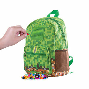 PIXIE CREW dětský batoh MINECRAFT zeleno-hnědý s malým panelem