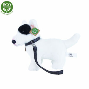 Plyšový pes anglický bulteriér s vodítkom stojaci 23 cm ECO-FRIENDLY