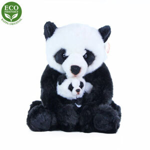 Plyšová panda s mláďaťom, 27 cm, ECO-FRIENDLY