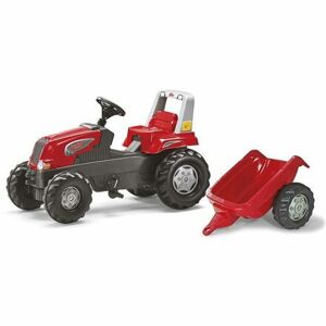 Rolly Toys Šliapací traktor Junior s vlečkou červený akčný