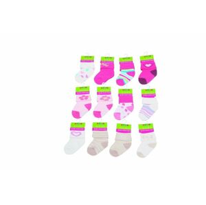 Dojčenské ponožky dievčenské 12 pack (0 až 6m), Pidilidi, PD500, holka - 0-6m | 0-6m