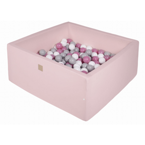 Suchý Štvorcový bazén pre deti Meow  - ružový 110x110x40 + 400 loptičiek