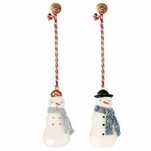 Vianočná dekorácia - kovová ozdoba snehuliak