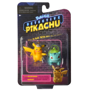 WCT Pokémon figúrky detektív Pikachu - Detective Pikachu, Bulbasaur