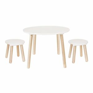 Detský drevený stôl so stoličkami- biely