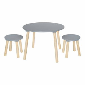 Detský drevený stôl so stoličkami- sivý